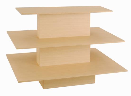 3 Tier Rectangular Maple Display Table