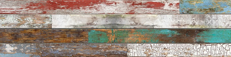 Mixed Old Painted Wood Textured Slatwall Panel